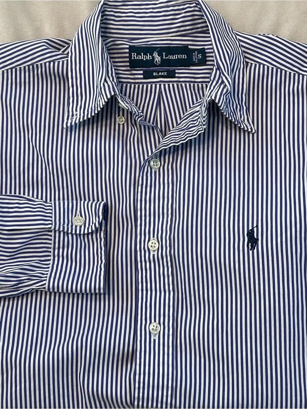 Polo Ralph Lauren Blake Shirt Small Purple White Striped Button Down Cotton XL